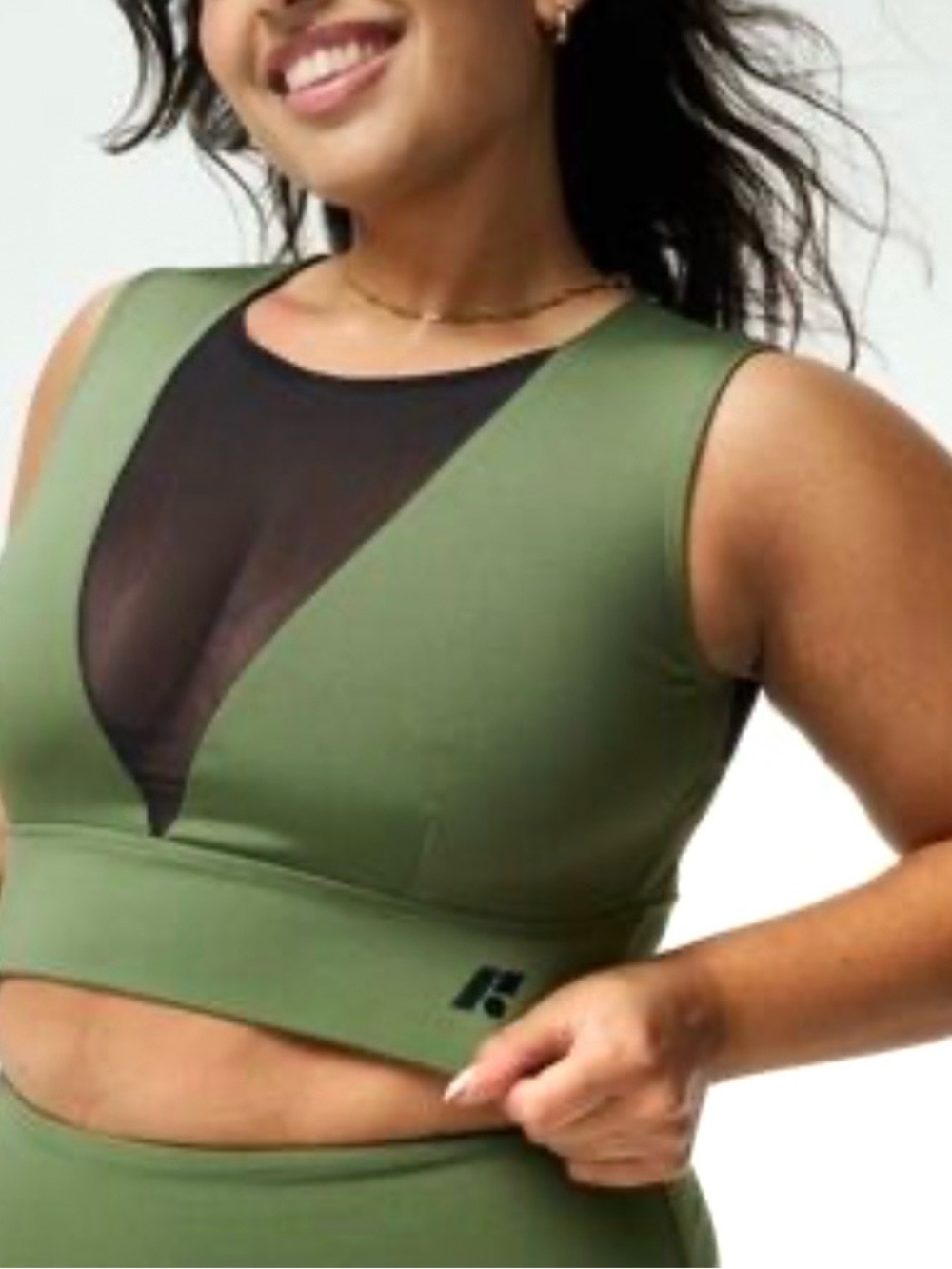 Forme Radiance Posture Shapewear Bra Green Mesh V Shiny Sz XS Taylor Swift